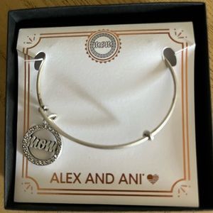Alex and Ani Crystal Infused  Mom Charm Bracelet
